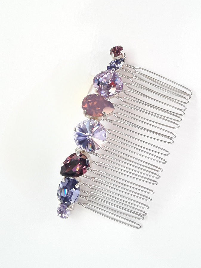 Hermonia peigne cheveux cabochons en cristal multicolore