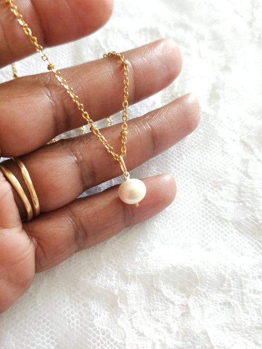 Bijou de mariage collier de mariage chaine boules pendentif perle de culture