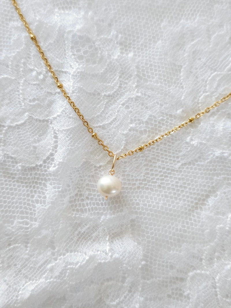 Bijou de mariage collier de mariage chaine boules pendentif perle de culture
