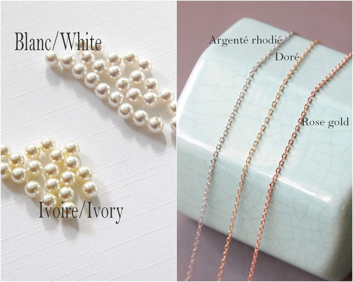 Collier de mariage perle minimaliste