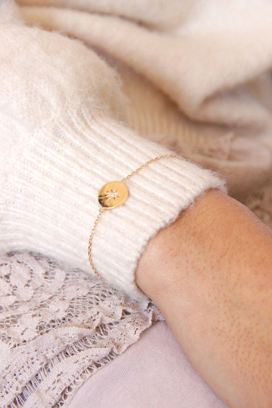 Bracelet plaqué or et gold filled étoile du Nord