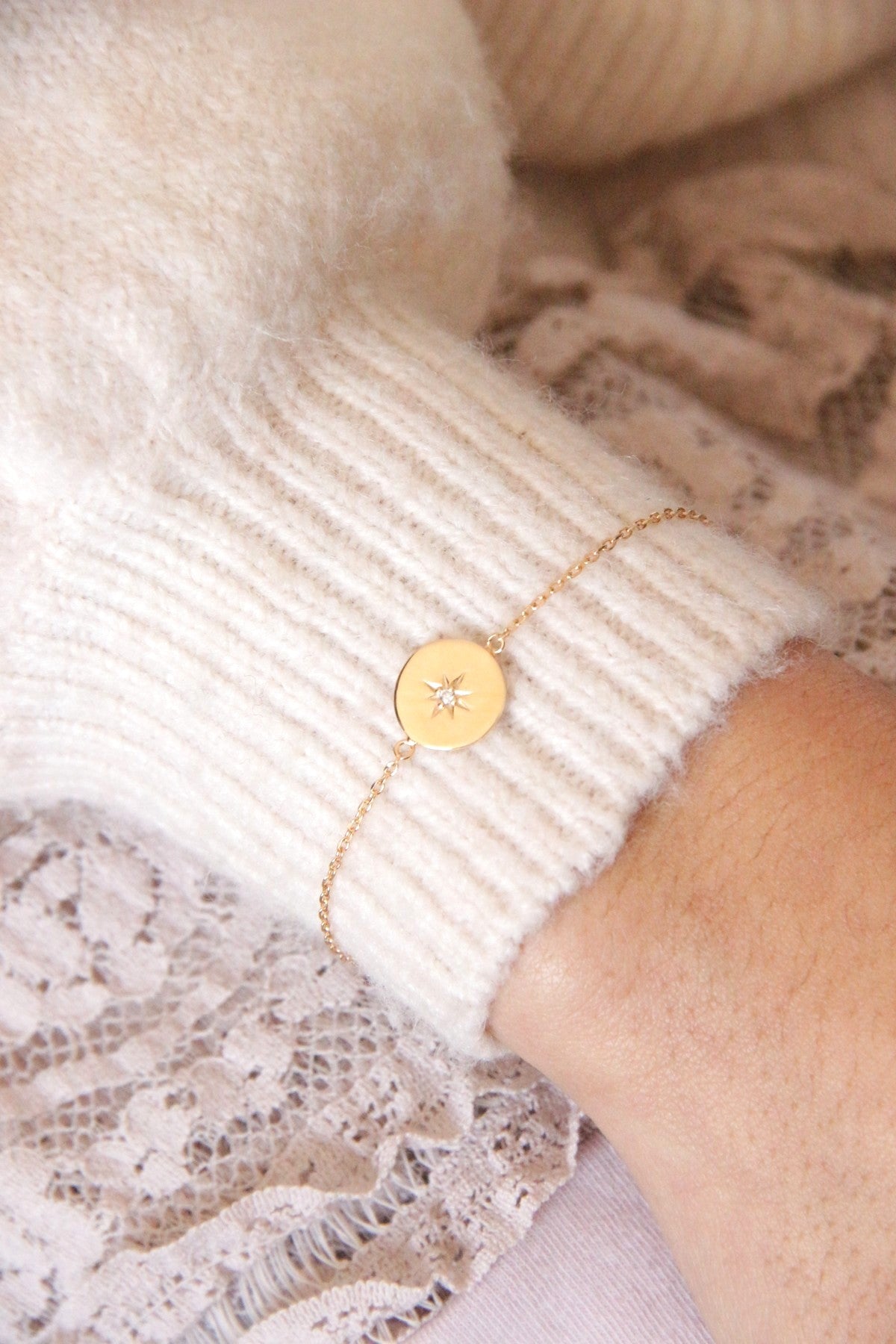 Bracelet plaqué or et gold filled étoile du Nord