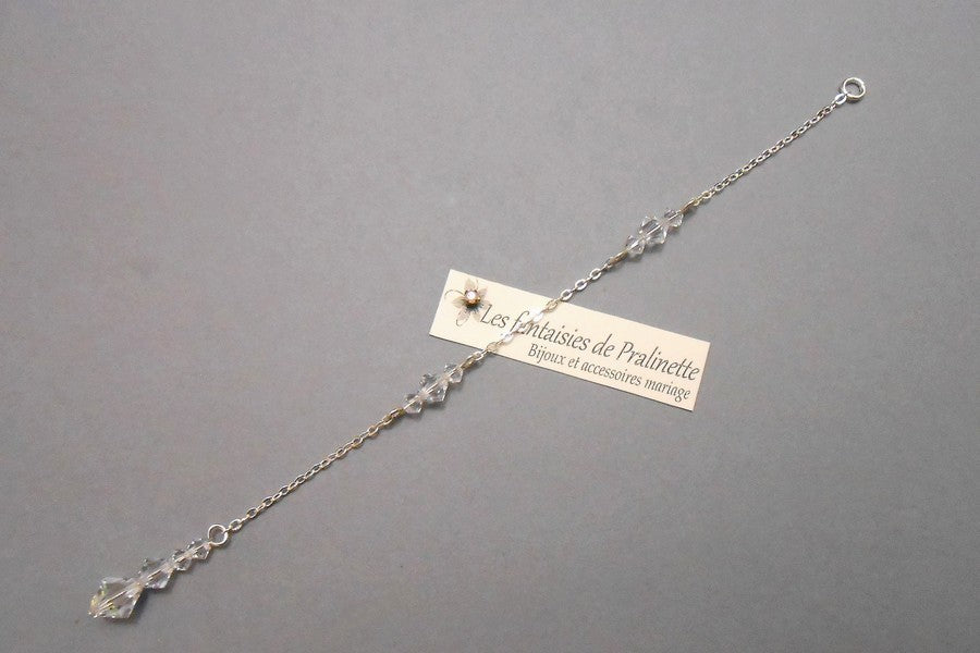 Bijoux de dos mariage Cascade pendentif perles en cristal