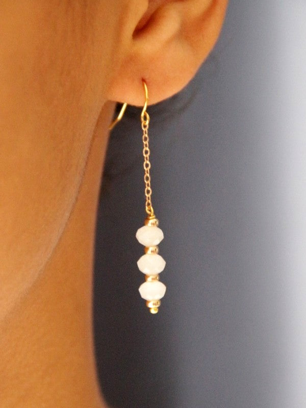 Boucles d'oreilles Maéline en GOLD FILLED et cristal blanc opal