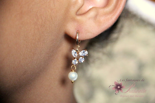 Lénaic boucles d'oreilles mariage bohème strass