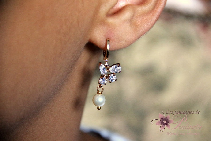 Lénaic boucles d'oreilles mariage bohème strass
