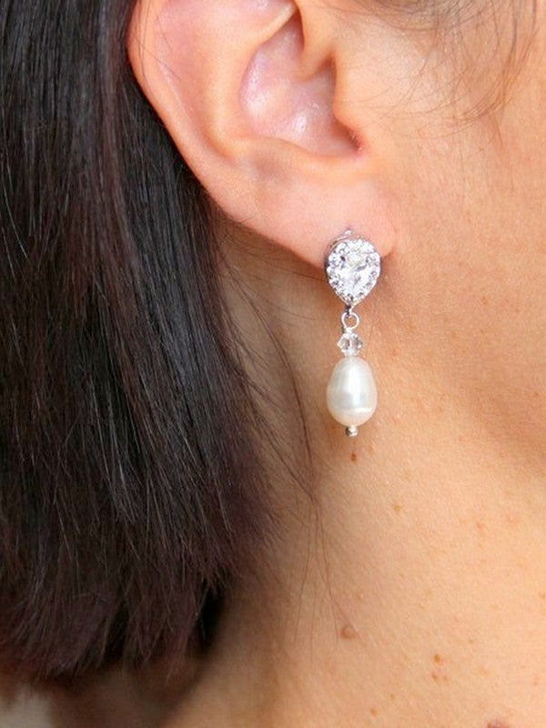 Enata boucles d'oreilles clous mariage zirconium