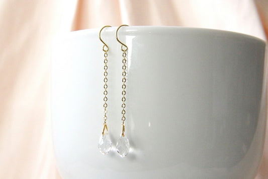 Boucles d'oreilles mariées gouttes en cristal