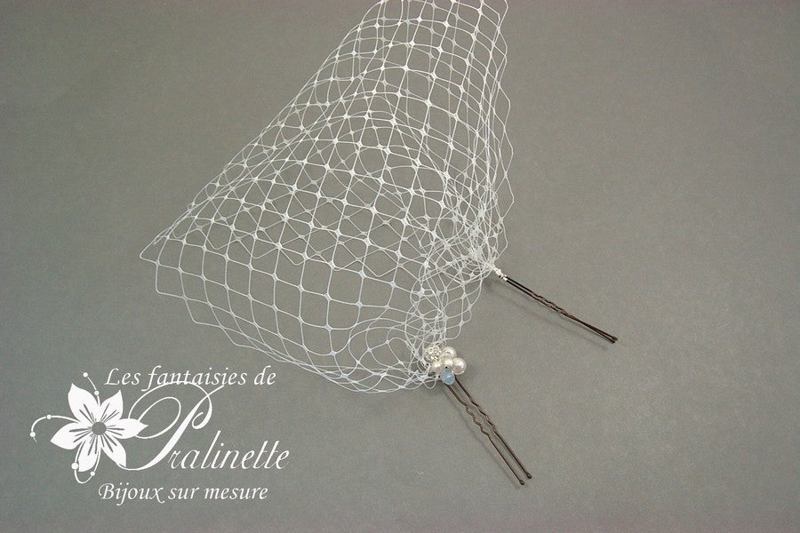 Accessoire voilette mariage - voilette amovible pour un effet style rétro