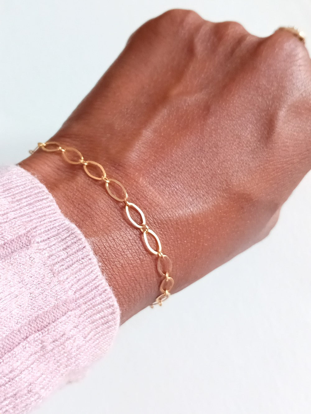 Bracelet gold filled mailles alternées