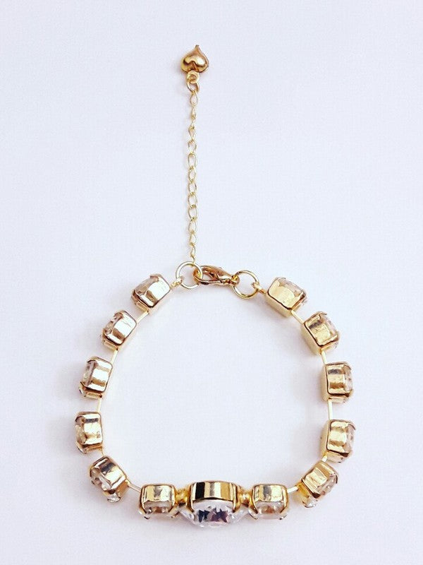 Bracelet doré rivière de cristal - Prêt à porter
