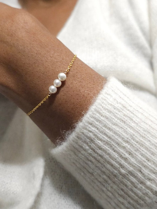 Bracelet de mariée trio perles de culture