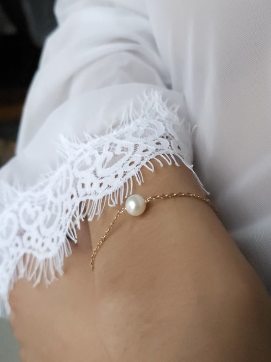 Bracelet pour la mariée perle solitaire Anita
