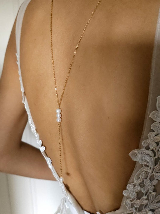 Bijoux mariage collier de dos Paloma perles