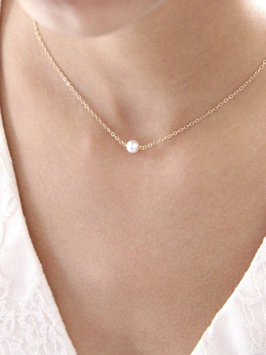 Bijou de mariage collier de dos Eden perle de culture 5/6 mm