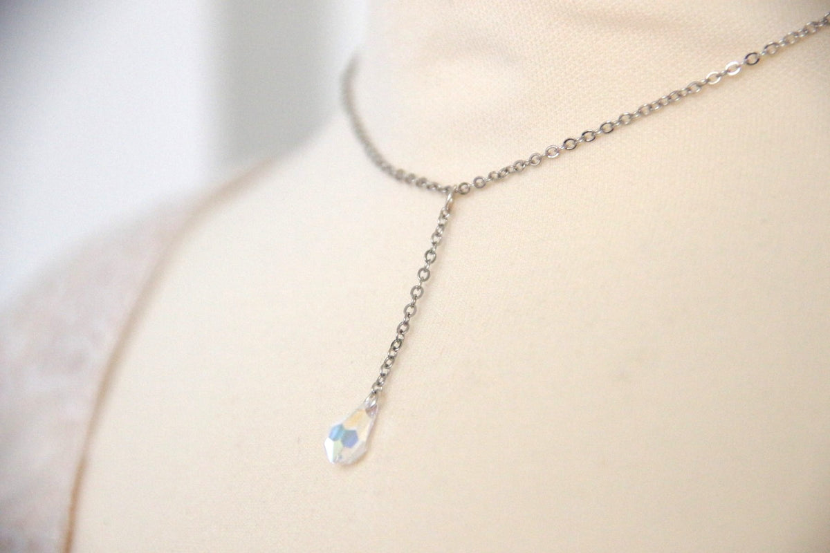 Collier de dos Damian chute de dos cristal brillant