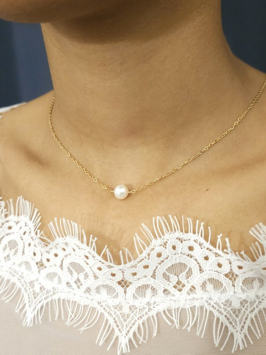Collier dos nu perles sautoir Anita