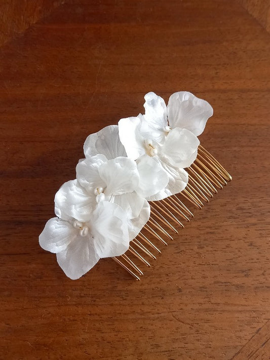 Peigne cheveux mariage hortensia