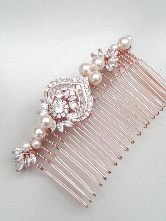 Peigne mariée cristal et zirconiums