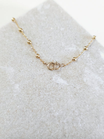 Bracelet Univers gold filled - Bracelet plaqué or chaîne boules - Bracelet chaîne satellites