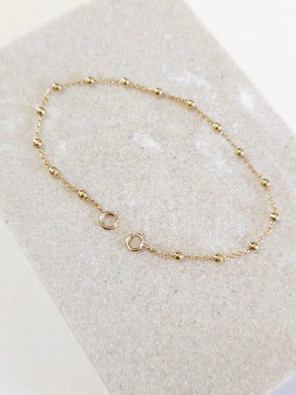 Bracelet Univers gold filled - Bracelet plaqué or chaîne boules - Bracelet chaîne satellites