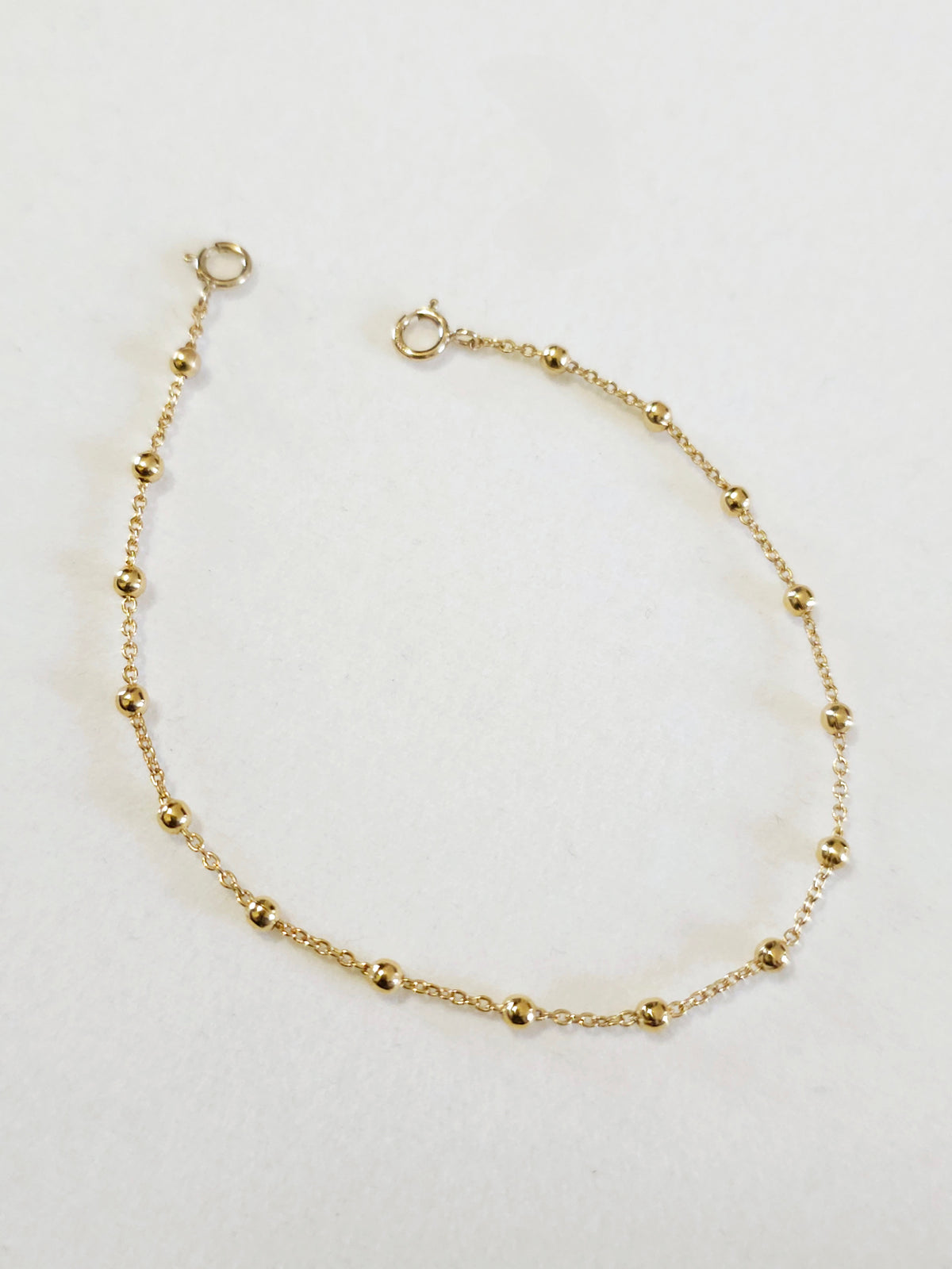 Bracelet Univers gold filled - Bracelet plaqué or chaîne boules - Bracelet chaîne satellites