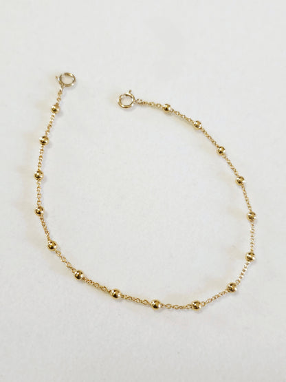 Bracelet Univers gold filled - Bracelet plaqué or chaîne boules - Bracelet chaîne satellites