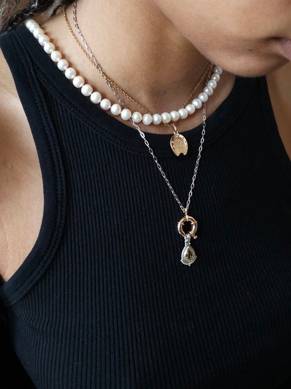 Collier goutte citrine porte-bonheur