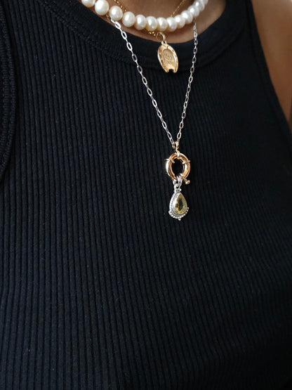 Collier goutte citrine porte-bonheur
