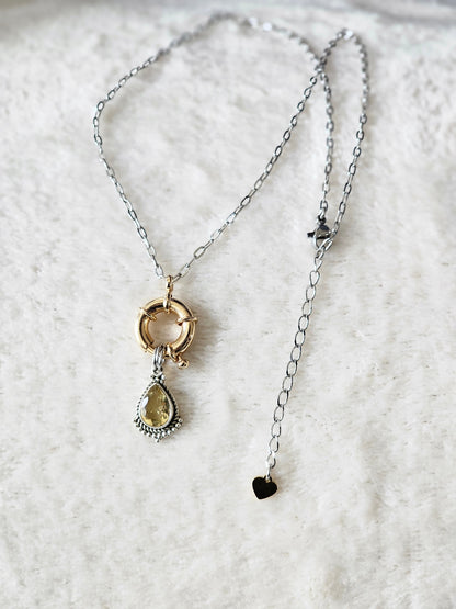 Collier goutte citrine porte-bonheur
