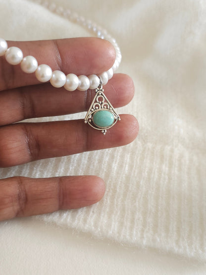 Collier talisman turquoise