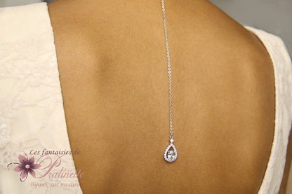 Bijou de dos mariage amovible goutte ajourée