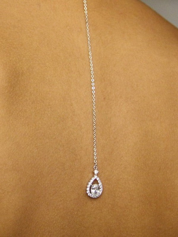 Bijou de dos mariage amovible goutte ajourée