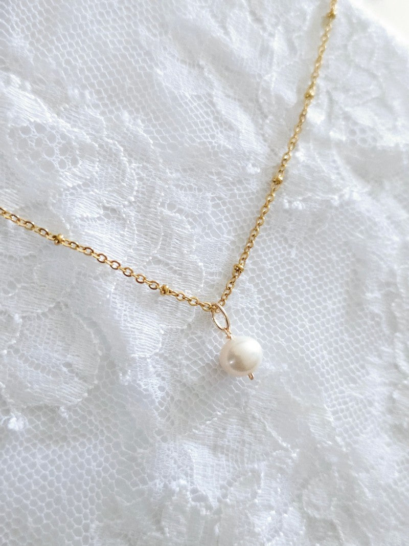 Bijou de mariage collier de mariage chaine boules pendentif perle de culture