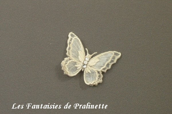 Bijou de peau mariage papillon voile et strass