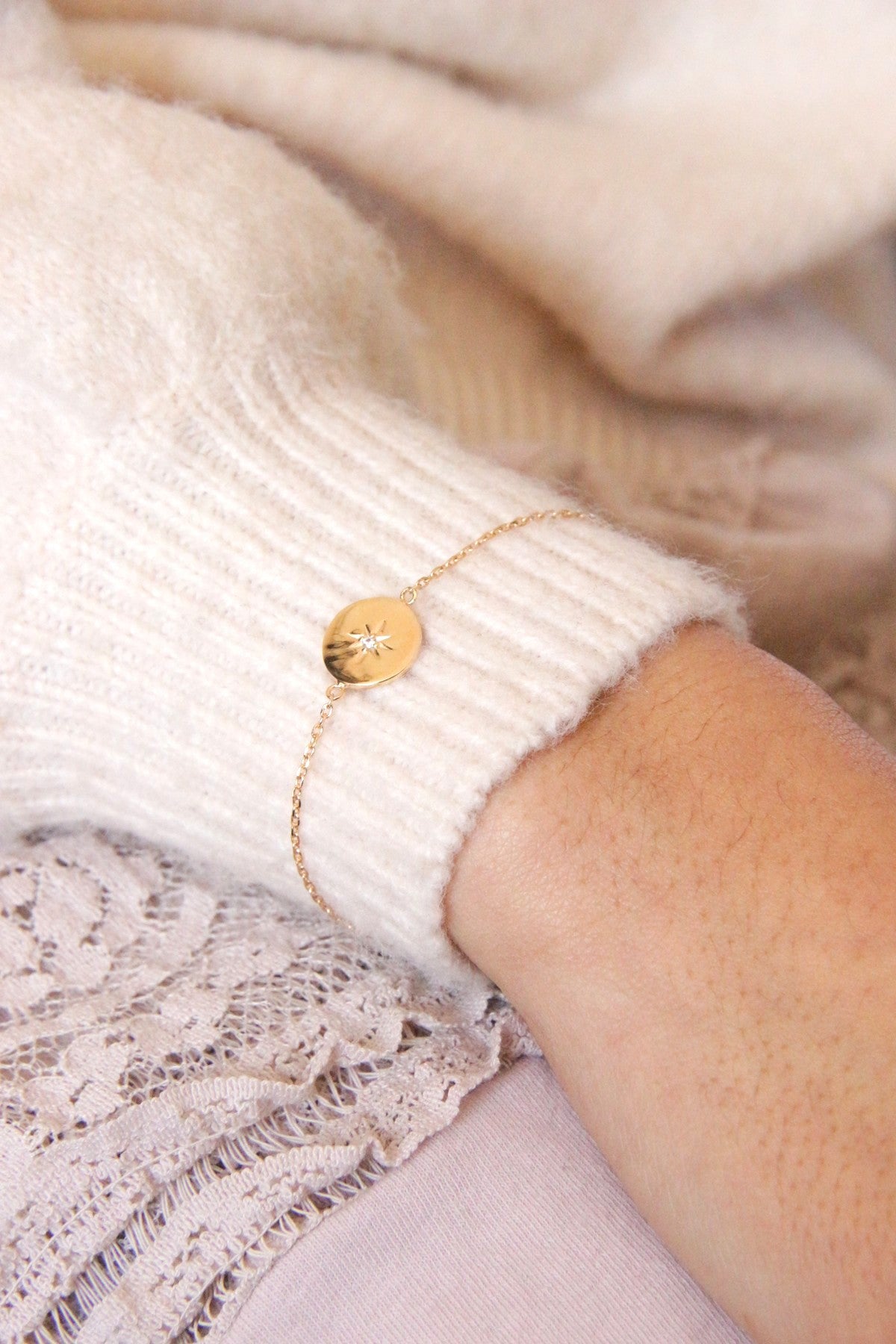 Bracelet plaqué or et gold filled étoile du Nord
