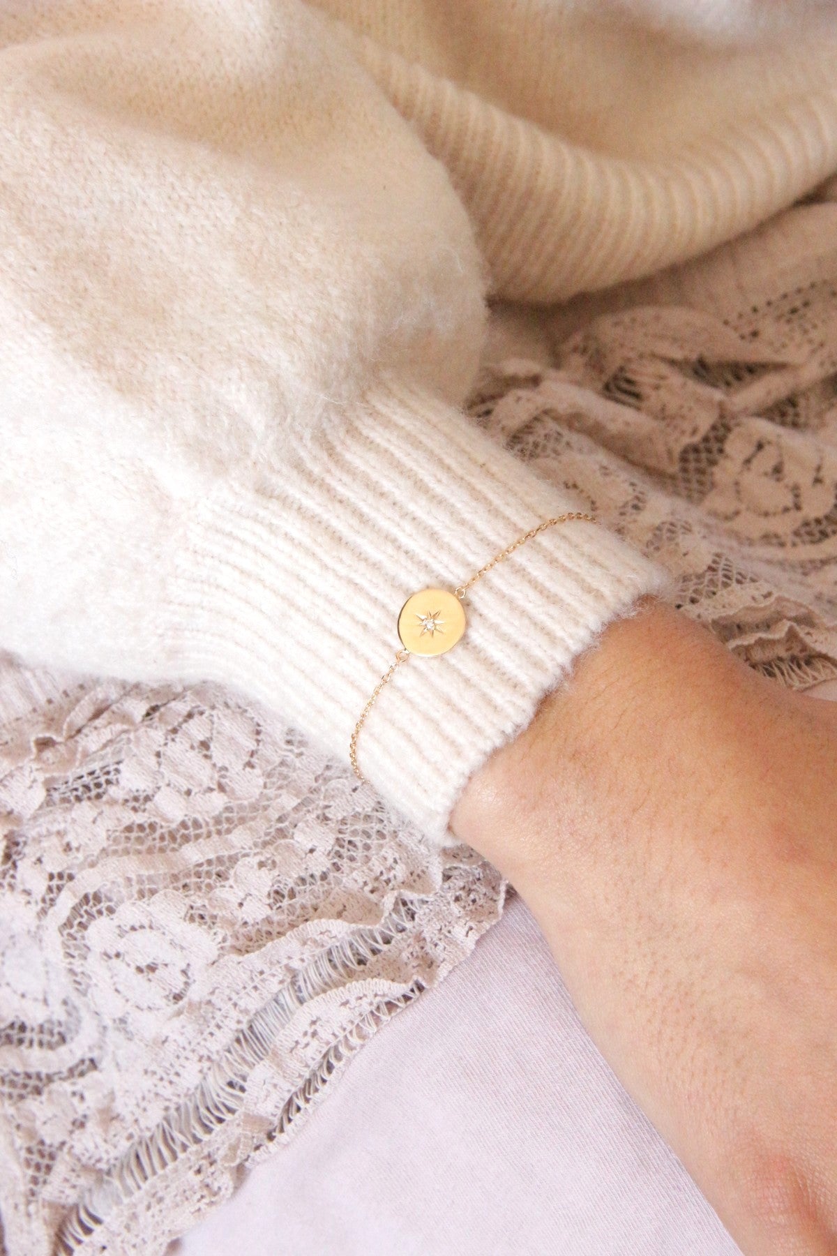 Bracelet plaqué or et gold filled étoile du Nord