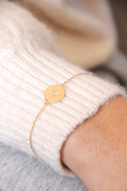 Bracelet plaqué or et gold filled étoile du Nord