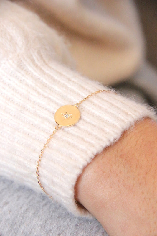 Bracelet plaqué or et gold filled étoile du Nord