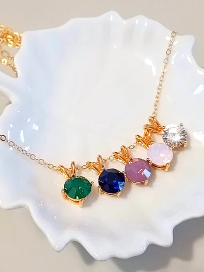 Pendentif Solitaire zirconium et sa chaîne et cristal couleur