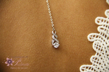 Pendentif de dos mariage torsade pour robe mariée dos nu