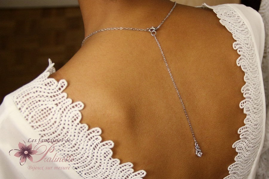 Pendentif de dos mariage torsade pour robe mariée dos nu