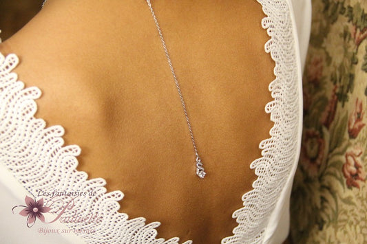 Pendentif de dos mariage torsade pour robe mariée dos nu