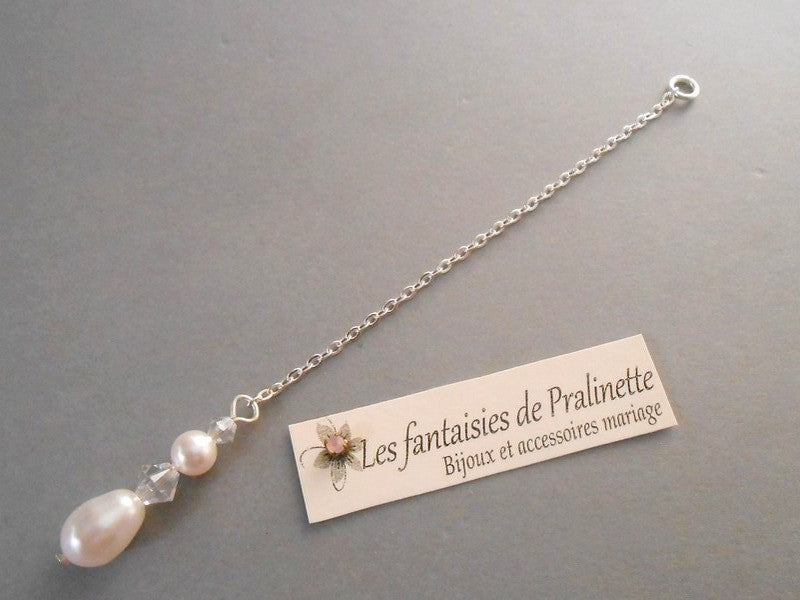 Bijoux de dos mariage pendentif goutte perles de cristal