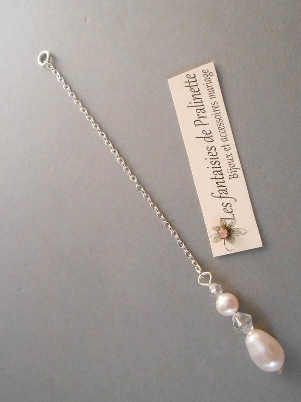 Bijoux de dos mariage pendentif goutte perles de cristal