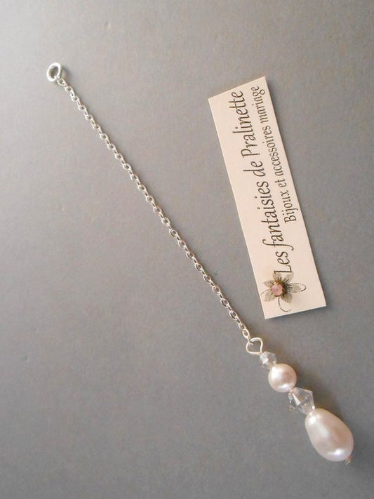 Bijoux de dos mariage pendentif goutte perles de cristal