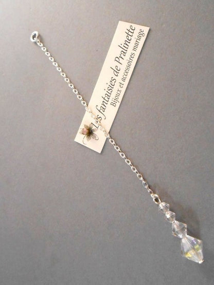 Bijoux de dos mariage Thémis pendentif perles en cristal