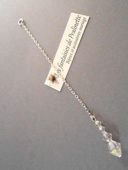 Bijoux de dos mariage Thémis pendentif perles en cristal
