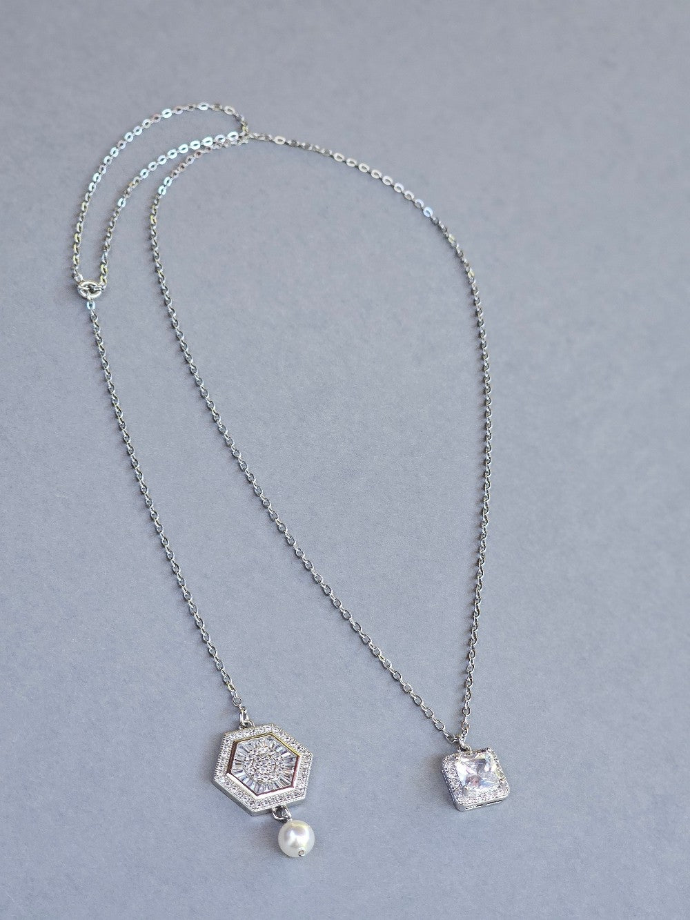 Collier de mariage bijou de dos zirconium hexagonal amovible - Prêt à porter