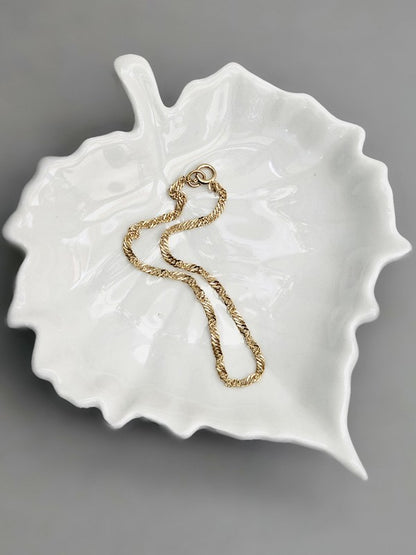 Bracelet minimaliste maille singapour acier doré or fin